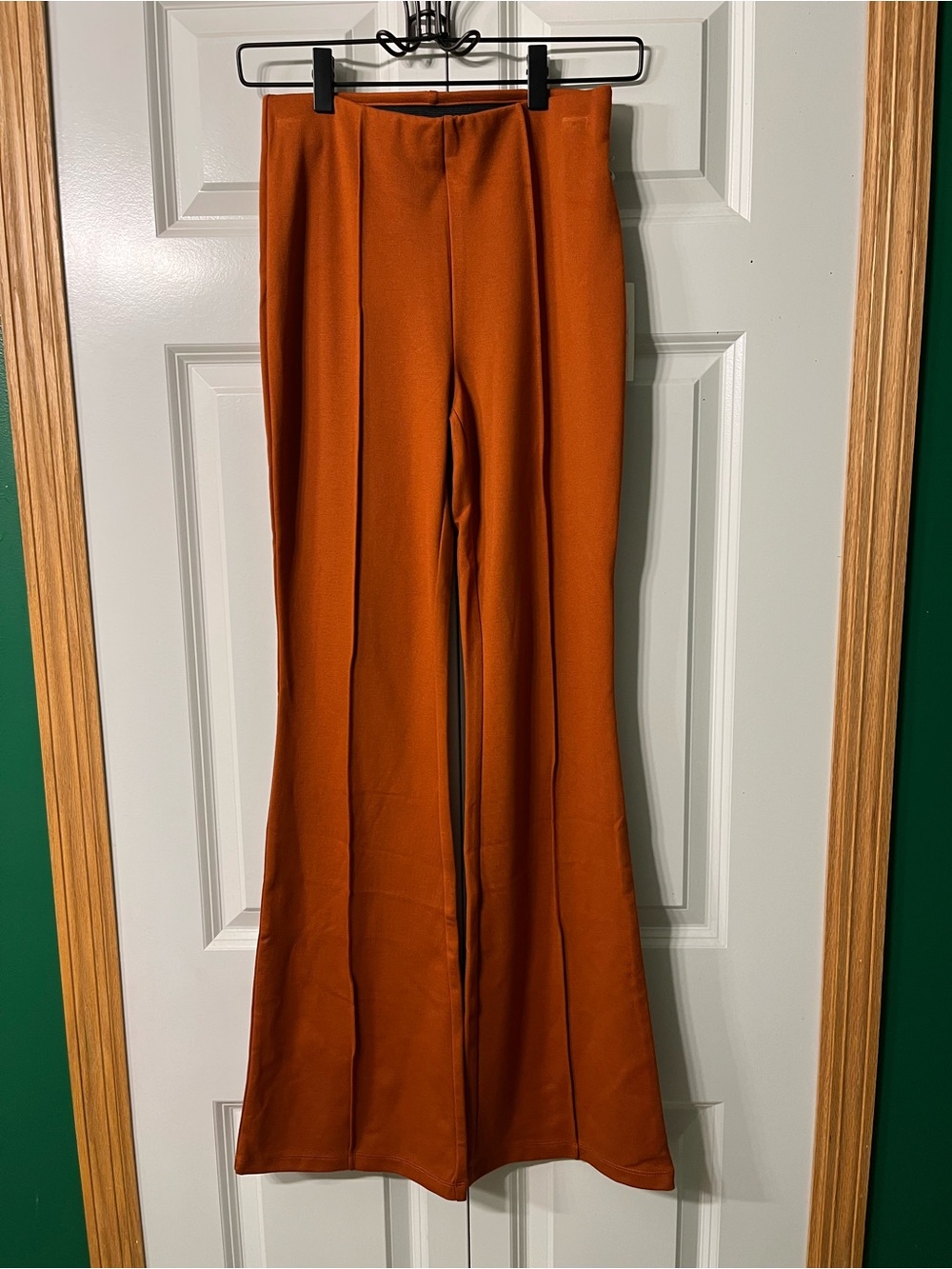 a new day Rust Orange High-Waist Flare Pants